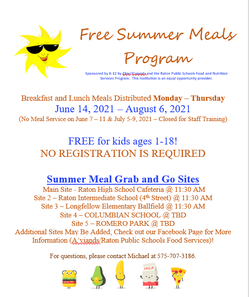 Summer Lunch Program Flyer 2021